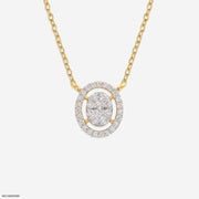 0.25 Carat Ovalis Lab Diamond Pendant Without Chain 18K Yellow Gold