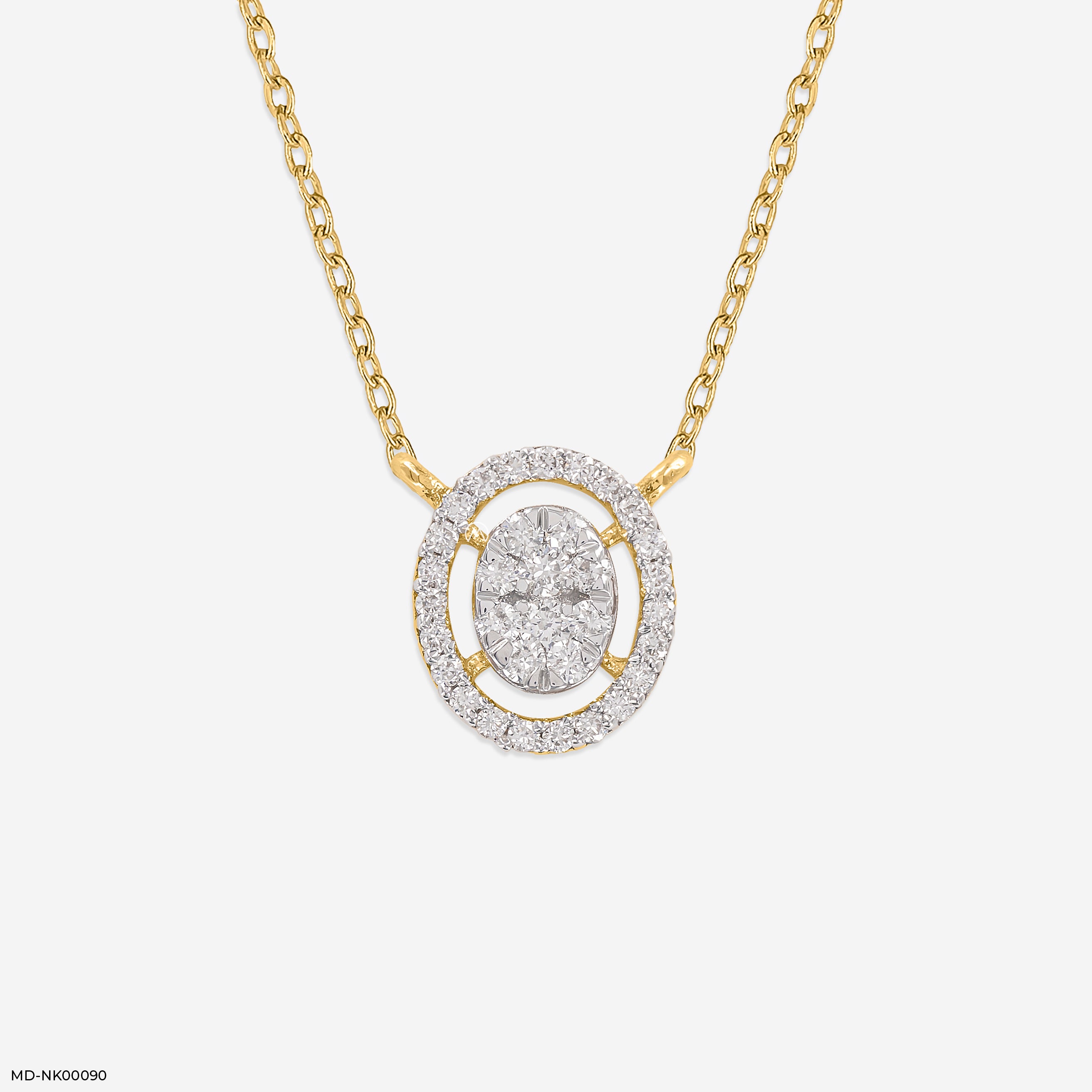 0.25 Carat Ovalis Lab Diamond Pendant Without Chain 18K Yellow Gold