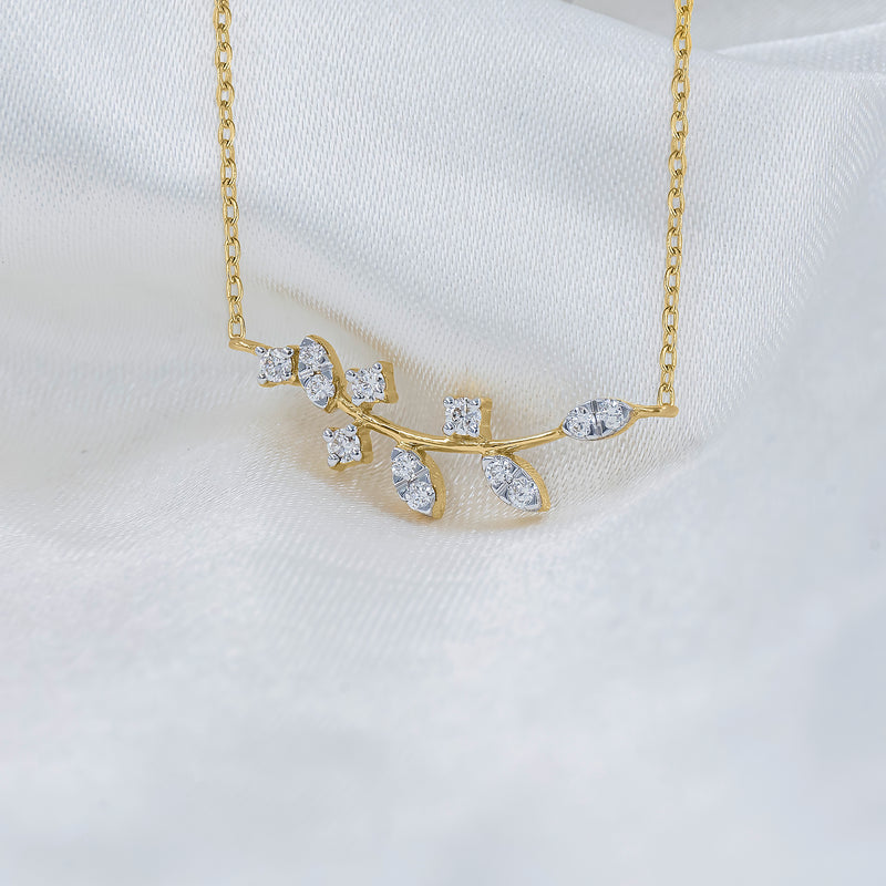 Vine Yard Lab Diamond Necklace 18K Yellow Gold