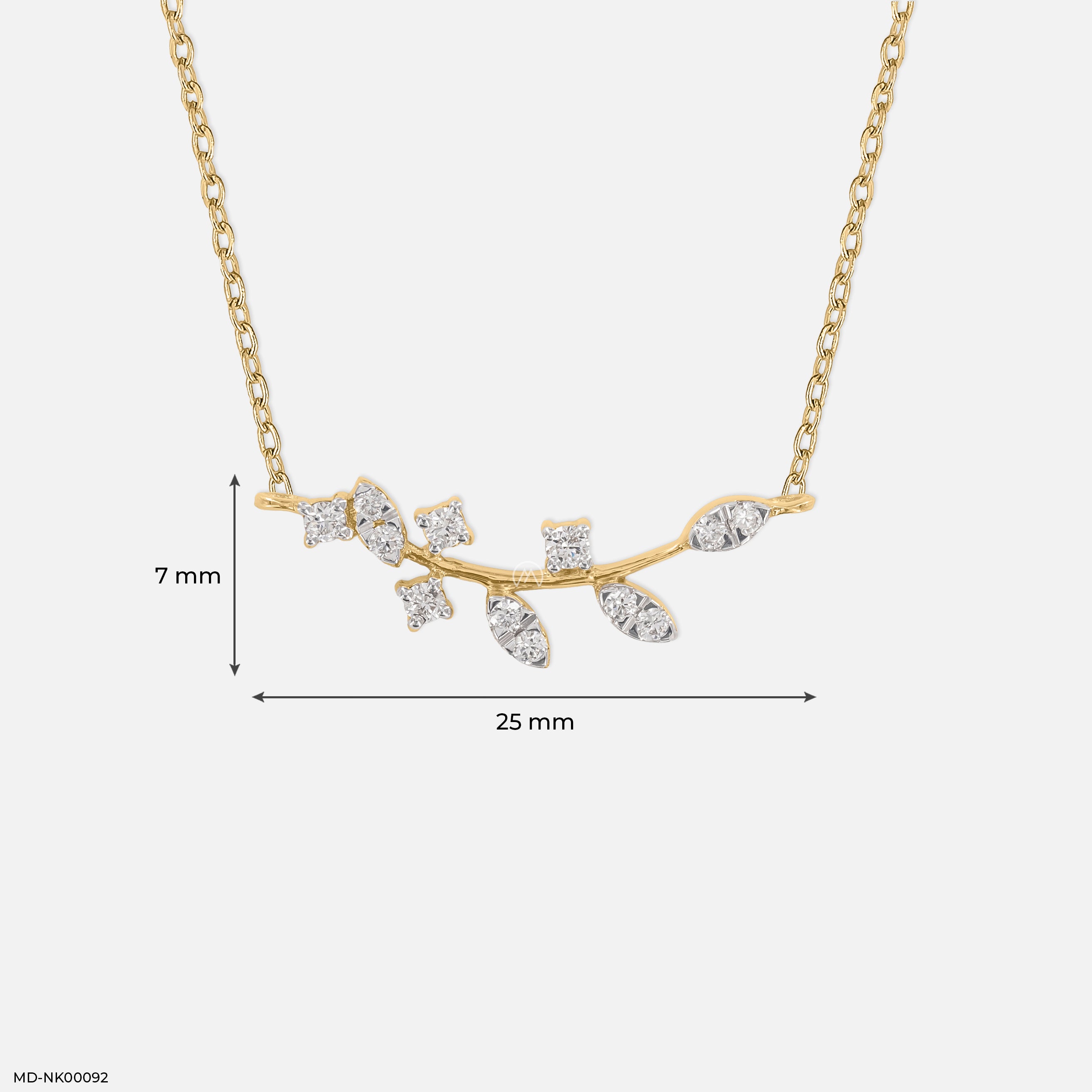 0.15 Carat Vine Yard Lab Diamond Pendant Without Chain 18K Yellow Gold