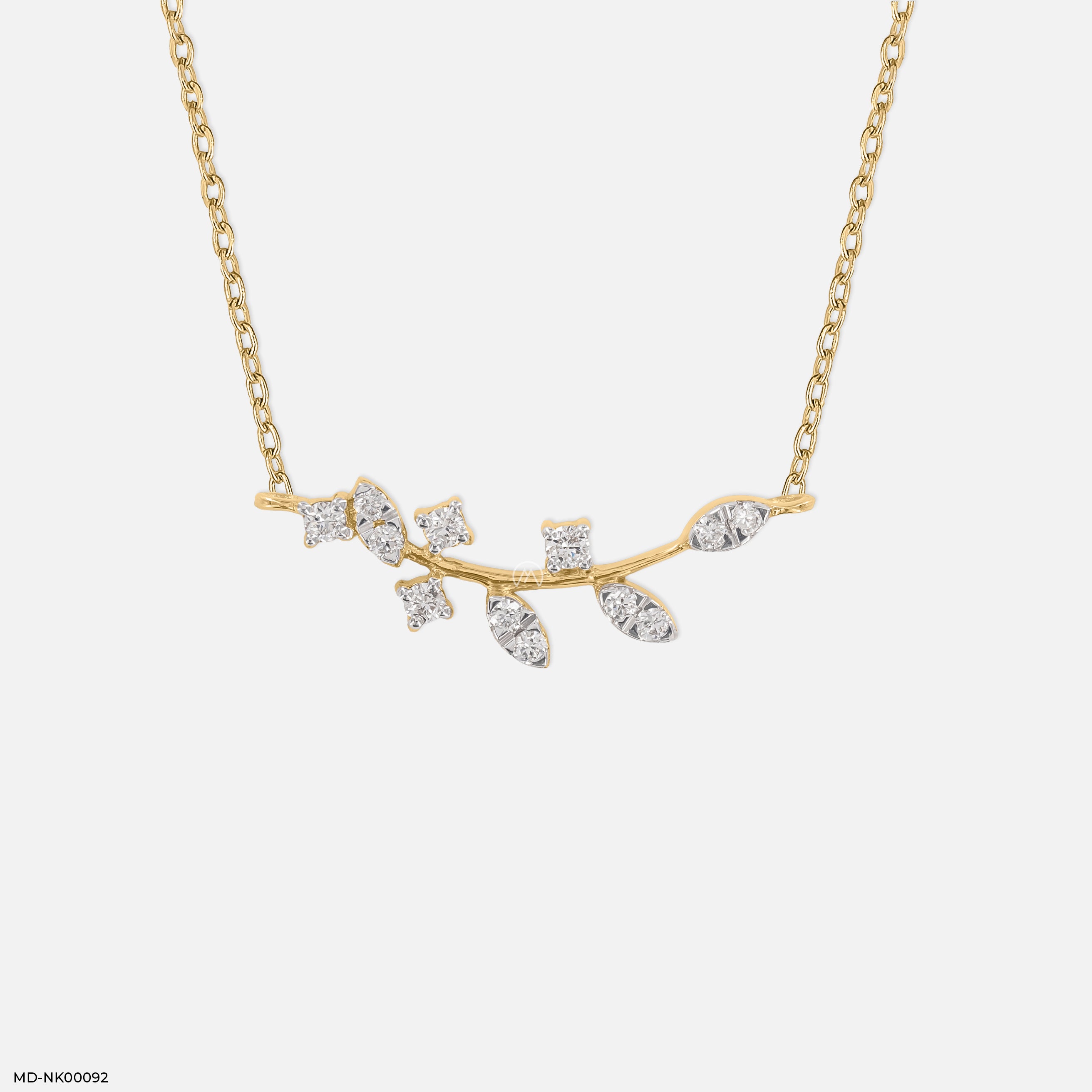 0.15 Carat Vine Yard Lab Diamond Pendant Without Chain 18K Yellow Gold