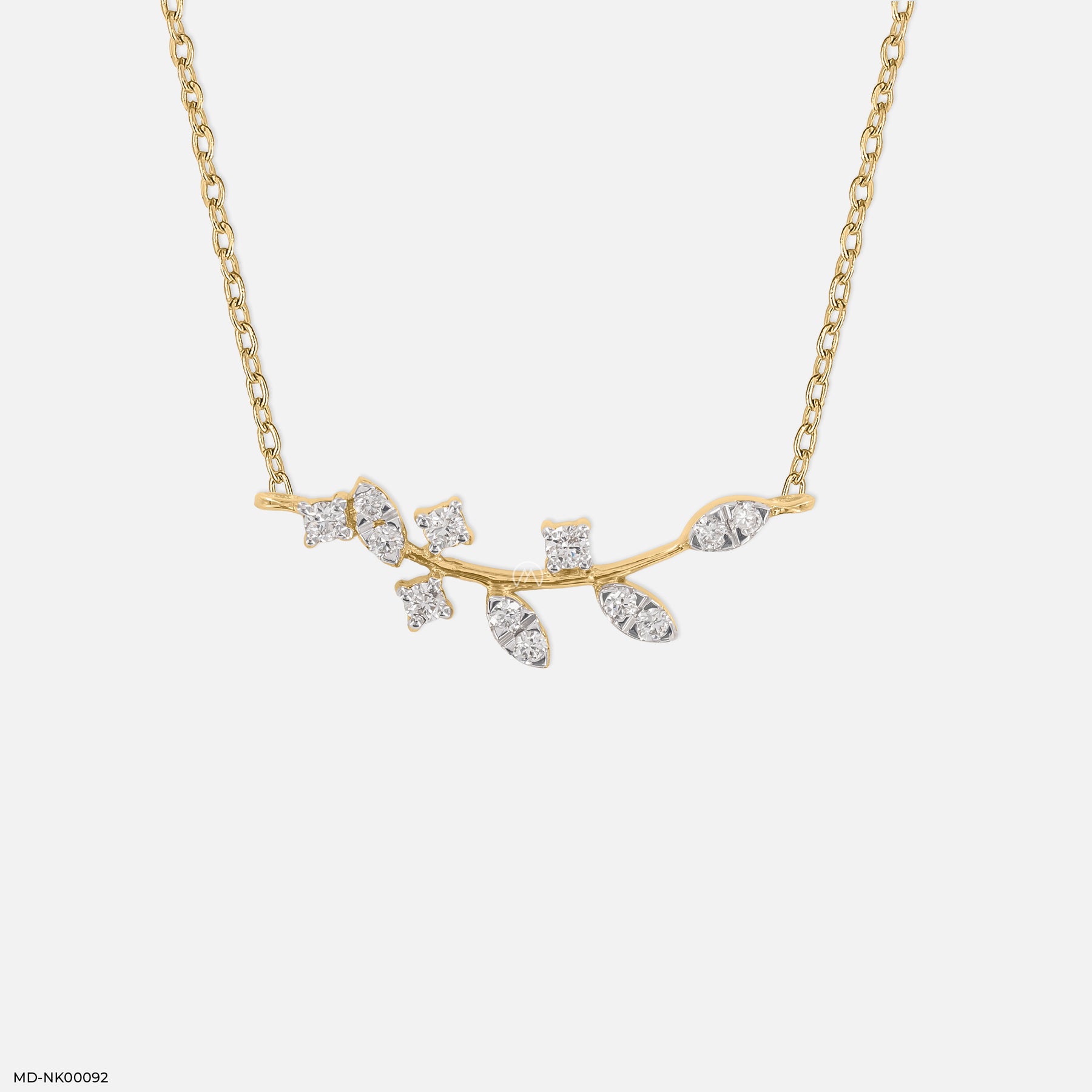 0.15 Carat Vine Yard Lab Diamond Necklace 18K Yellow Gold