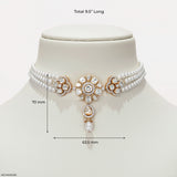 1.25 Carat Regal Maharani Pearl and Polki Choker
 14K Yellow Gold