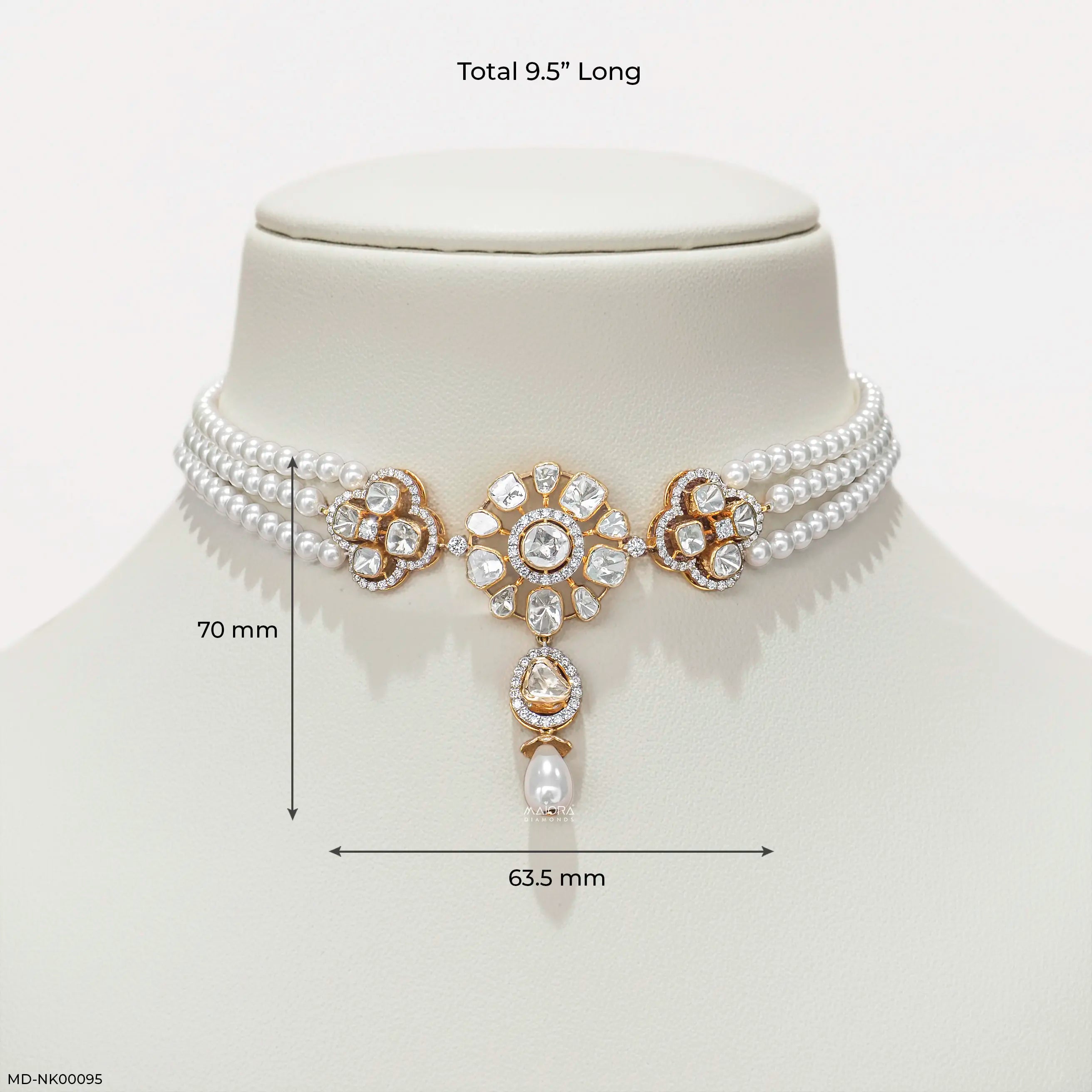 1.25 Carat Regal Maharani Pearl and Polki Choker