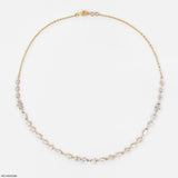 4.5 Carat Mosaic Multi-Shape Lab Diamond Station Necklace 9K Yellow Gold