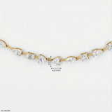 4.5 Carat Mosaic Multi-Shape Lab Diamond Station Necklace 9K Yellow Gold