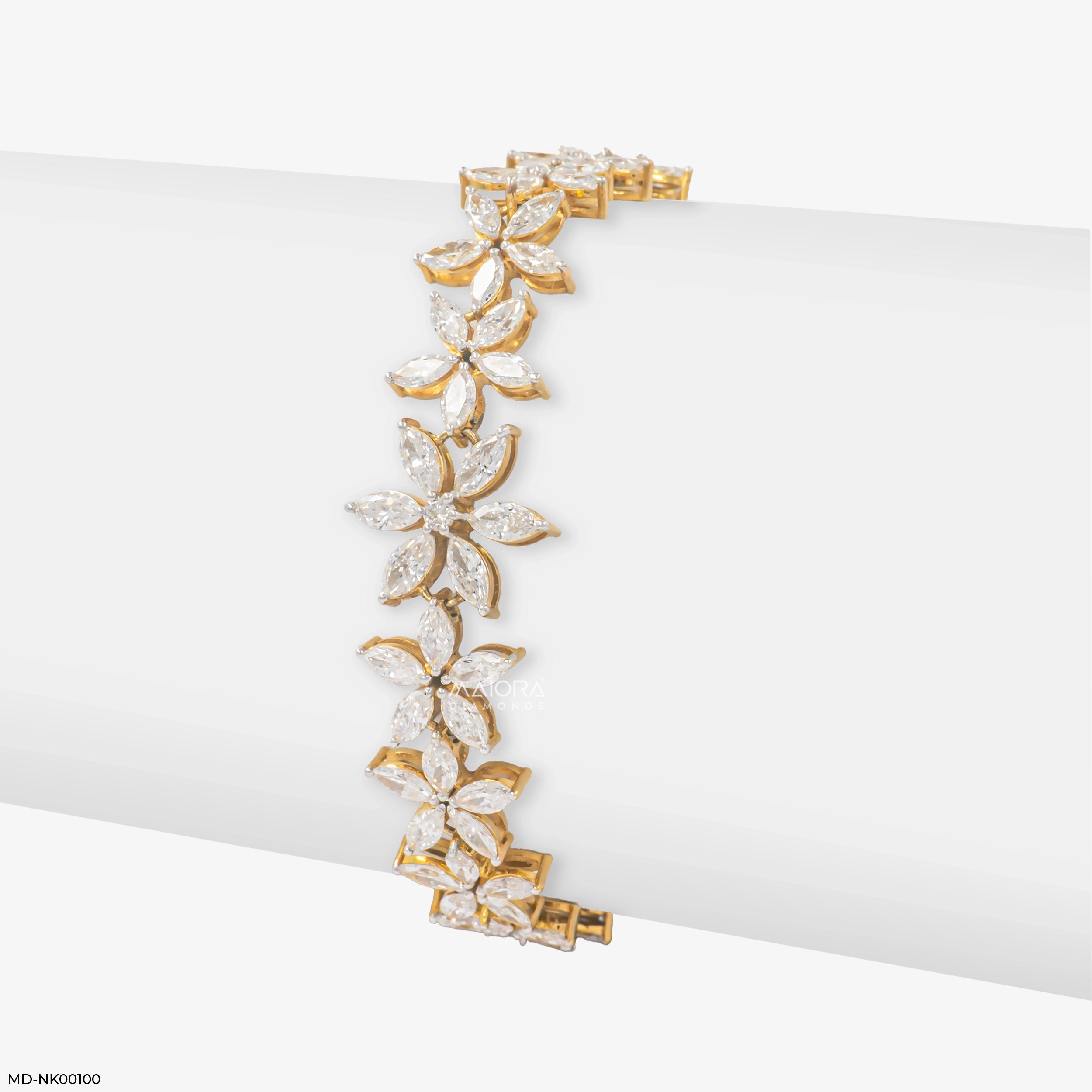 Unique Lab Diamond necklace 9K Yellow Gold