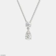 1.55 Carat Luxury Roupear Solitaire Lab Diamond Necklace 14K White Gold