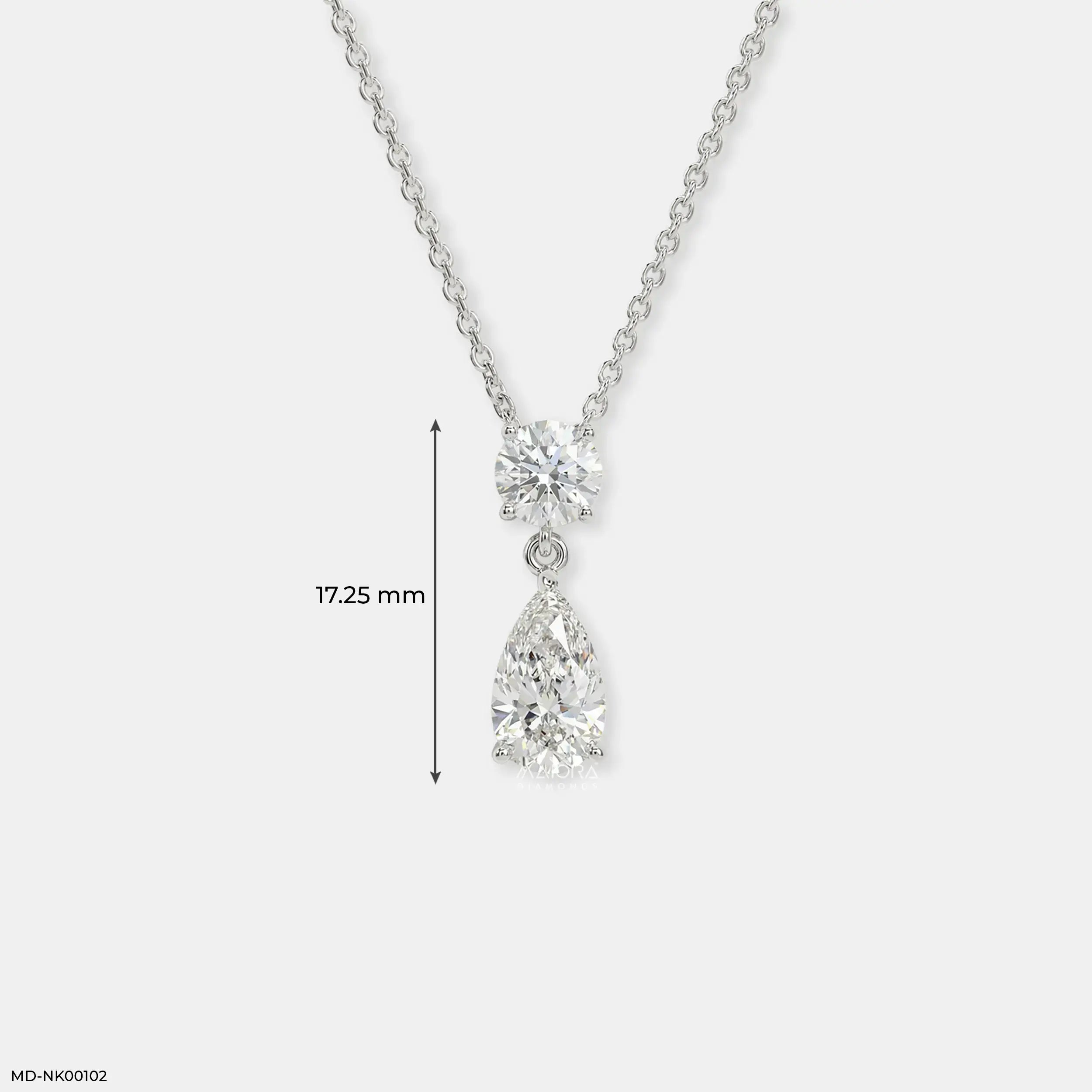 1.55 Carat Luxury Roupear Solitaire Lab Diamond Necklace