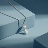 1.55 Carat Luxury Roupear Solitaire Lab Diamond Necklace 14K White Gold