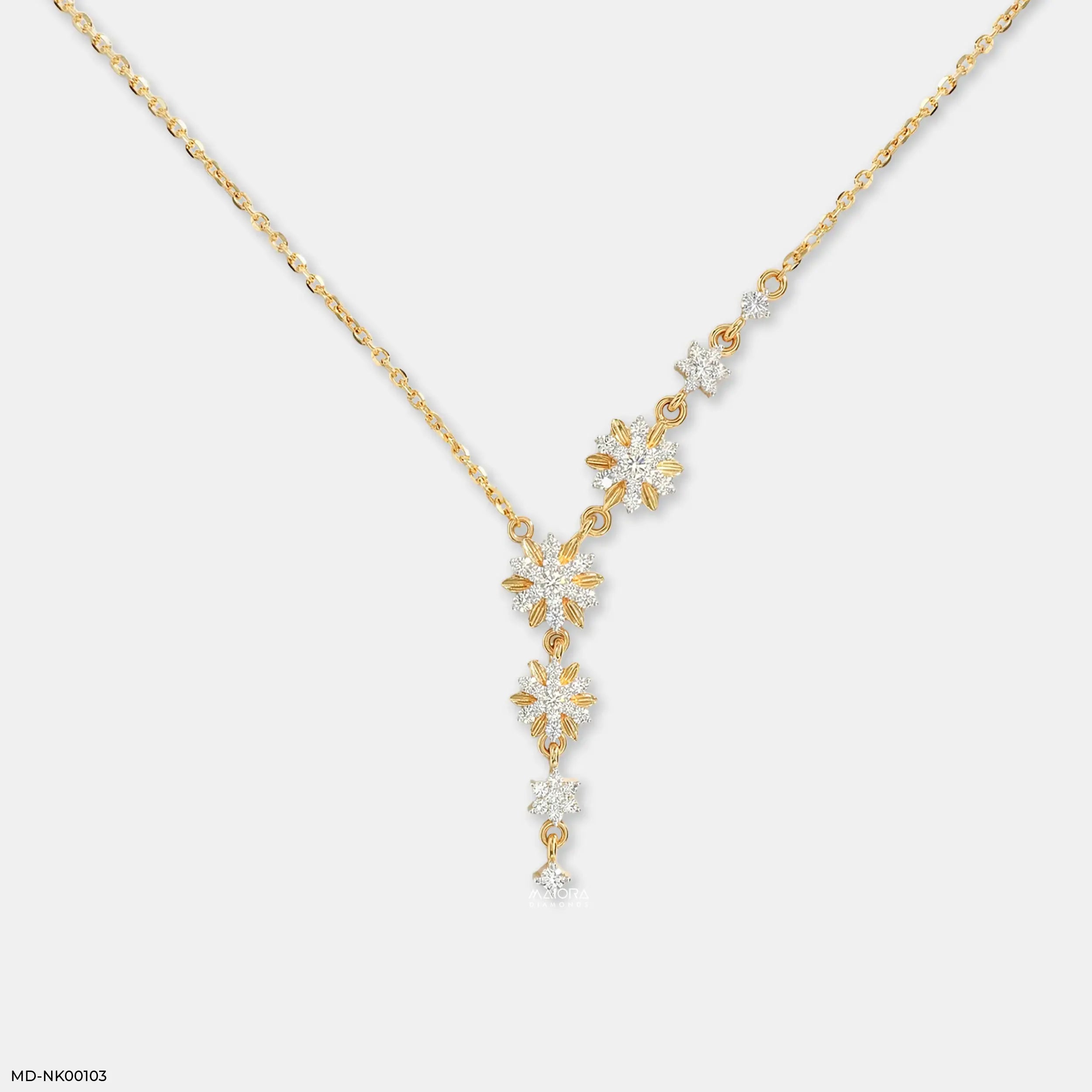 0.50 Carat Drop Lab Diamond Necklace 9K Yellow Gold