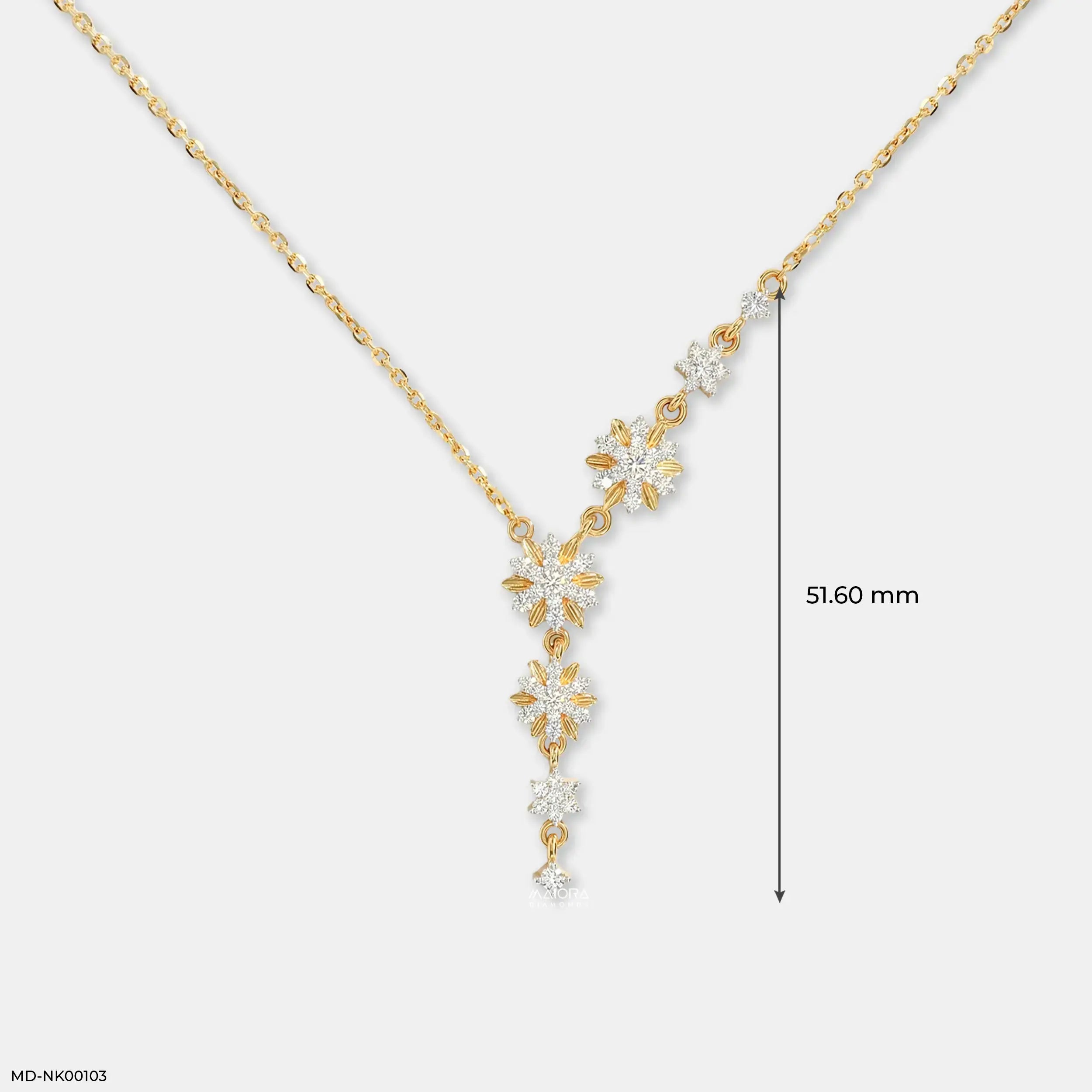 0.50 Carat Drop Lab Diamond Necklace 9K Yellow Gold