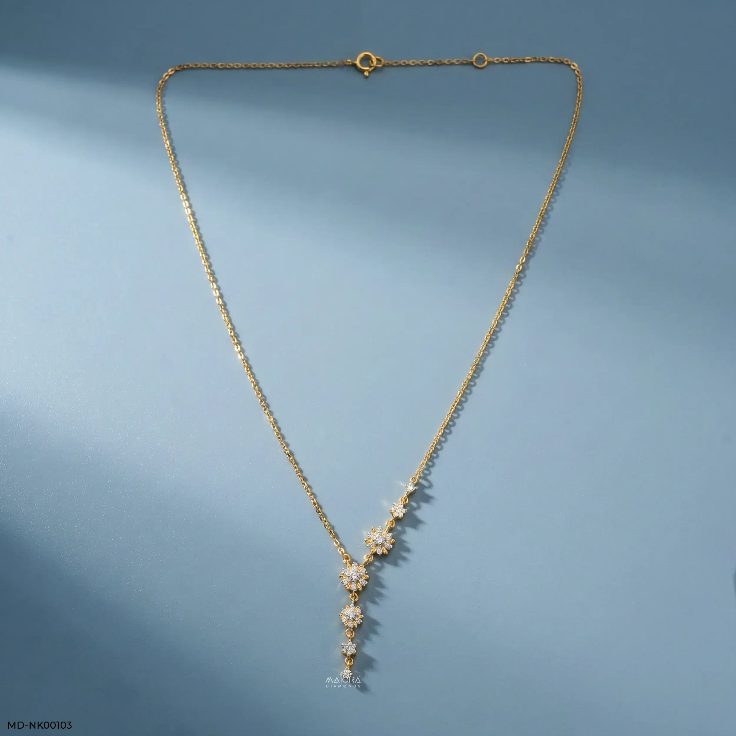0.50 Carat Drop Lab Diamond Necklace 9K Yellow Gold