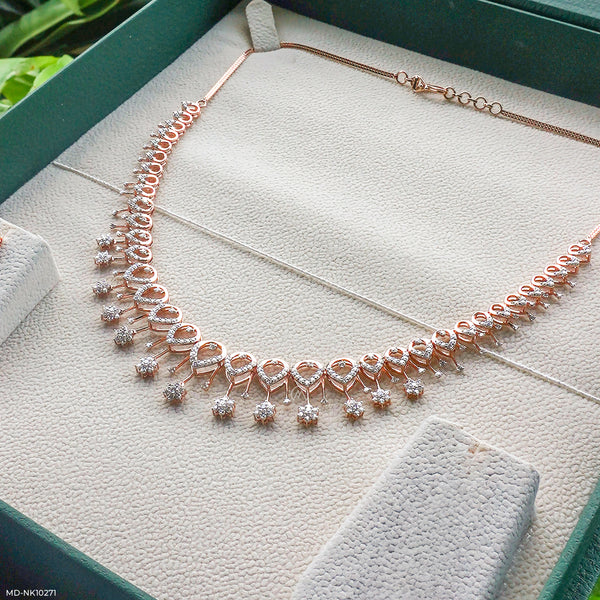 Gardenia Gleam Diamond Necklace 14K Rose Gold
