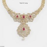 Glided Scarlet Floral Diamond Necklace 9K White Gold