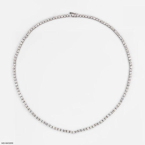 The Eternal Radiance Tennis Lab Diamond Necklace 10K White Gold