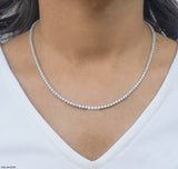 The Eternal Radiance Tennis Lab Diamond Necklace 10K White Gold