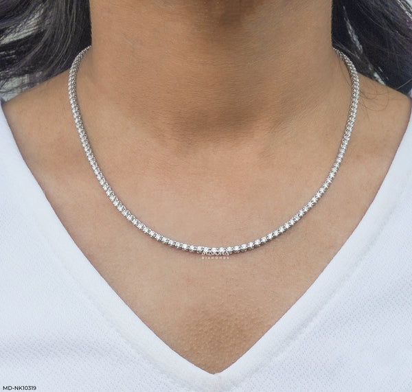 The Eternal Radiance Tennis Lab Diamond Necklace 10K White Gold