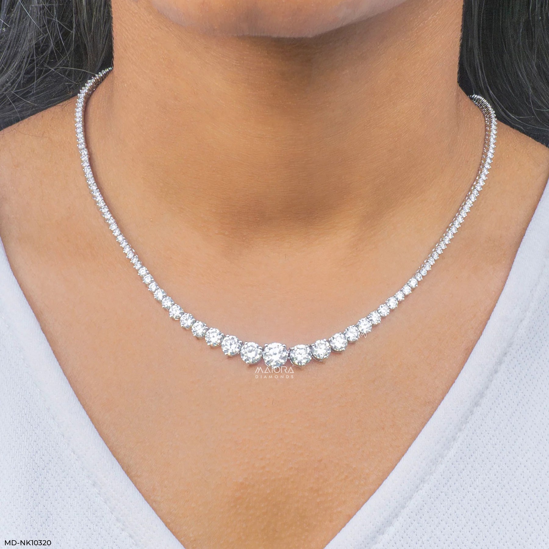 Graduation Tannis Diamond Necklace 9K White Gold