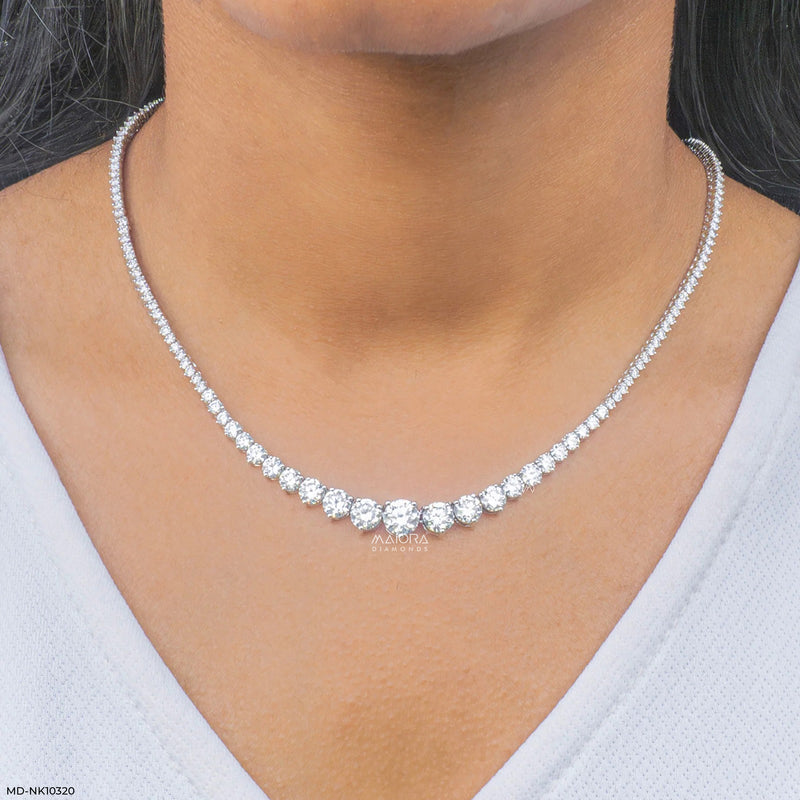 Graduation Tannis Diamond Necklace 9K White Gold
