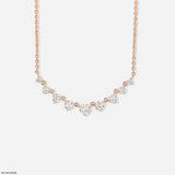 1.50 Carat Heartbeat Diamond Bar Necklace 9K Rose Gold