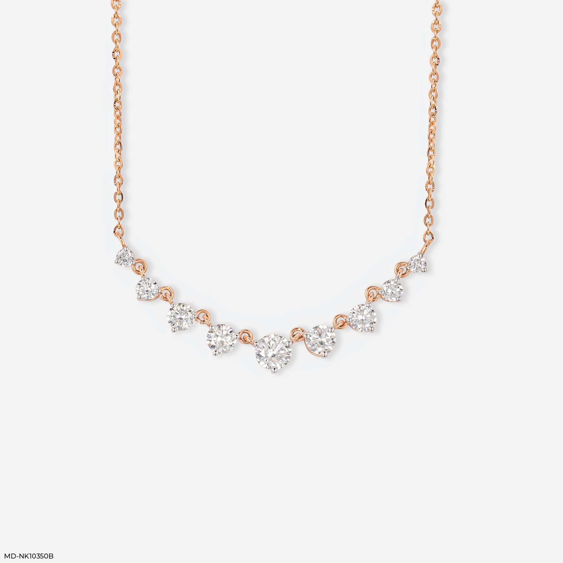 1.5 Carat The Art Deco Lab Diamond Halo Necklace 14K Rose Gold