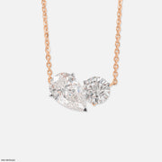 The Shining Pair Necklace 9K Rose Gold