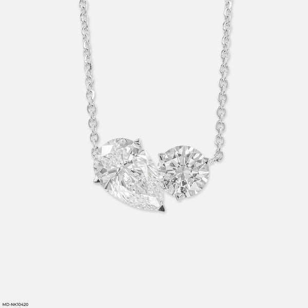 The Shining Pair Necklace 18K White Gold