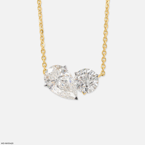 The Shining Pair Necklace 14K Yellow Gold