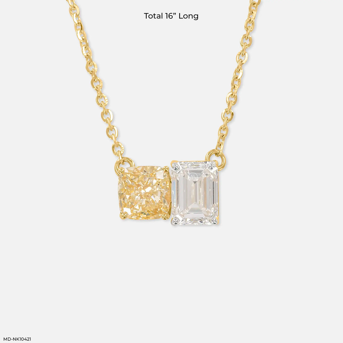 Twin Flame Solitaire Diamond Necklace