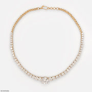 Pure Spark Tennis Diamond Necklace 9K Yellow Gold