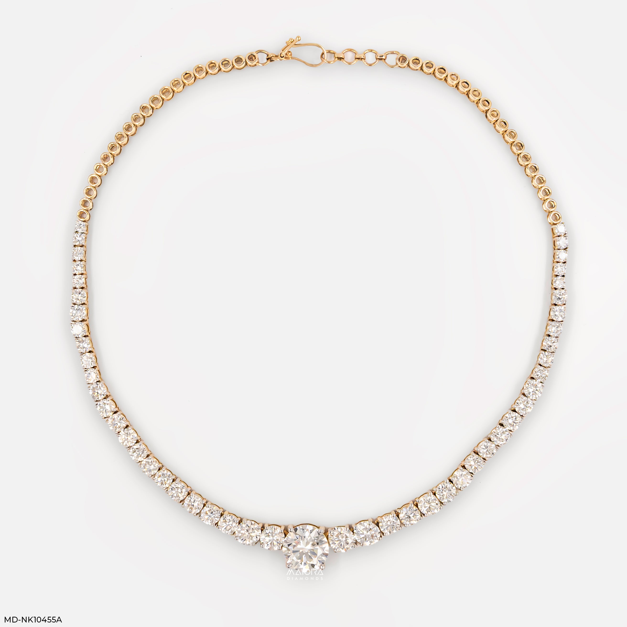 Pure Spark Tennis Diamond Necklace 9K Yellow Gold