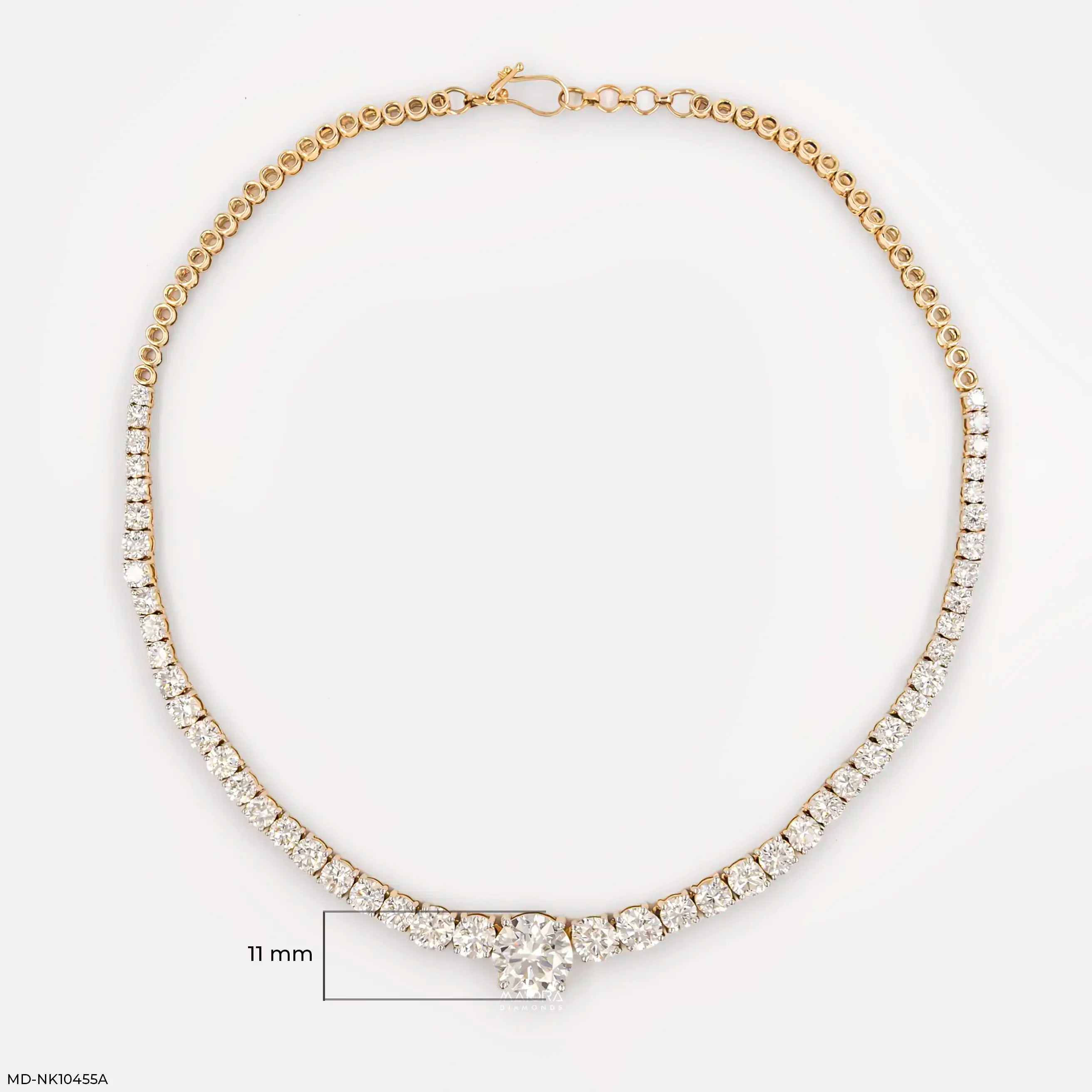 Pure Spark Tennis Diamond Necklace 9K Yellow Gold