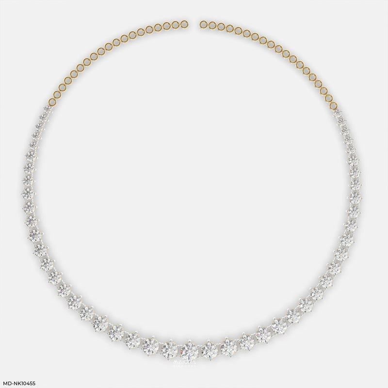 Diamond Tennis Necklace 9K White Gold