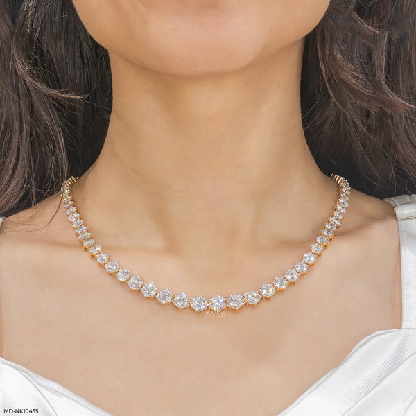 Diamond Tennis Necklace 9K Rose Gold