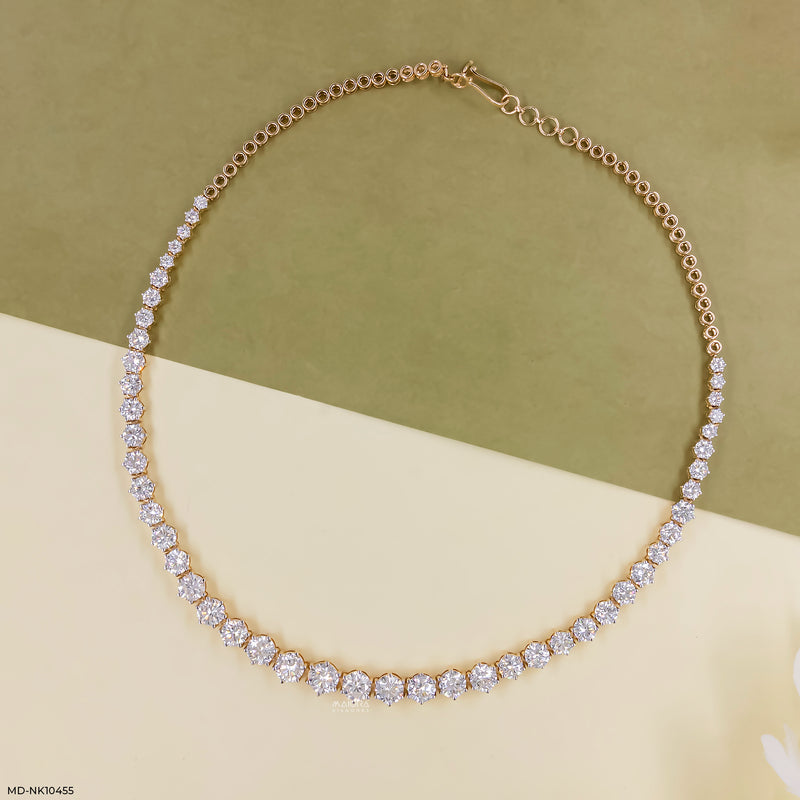 Diamond Tennis Necklace 9K White Gold