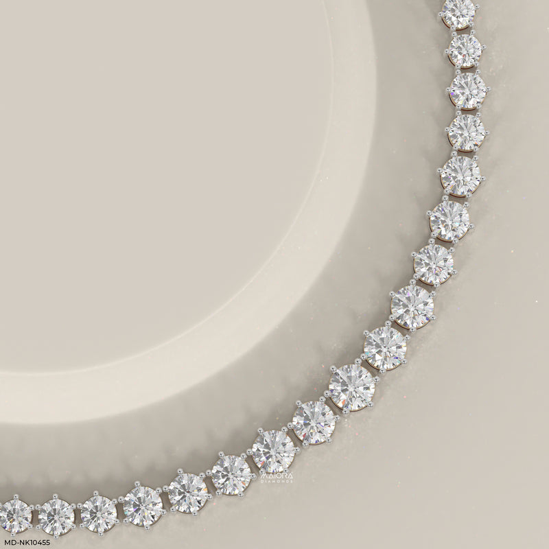 Diamond Tennis Necklace 9K White Gold