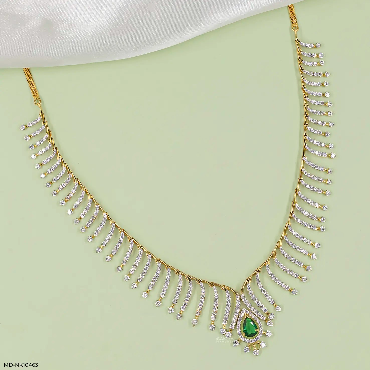 Dynasty Flare Diamond Necklace 9K Yellow Gold