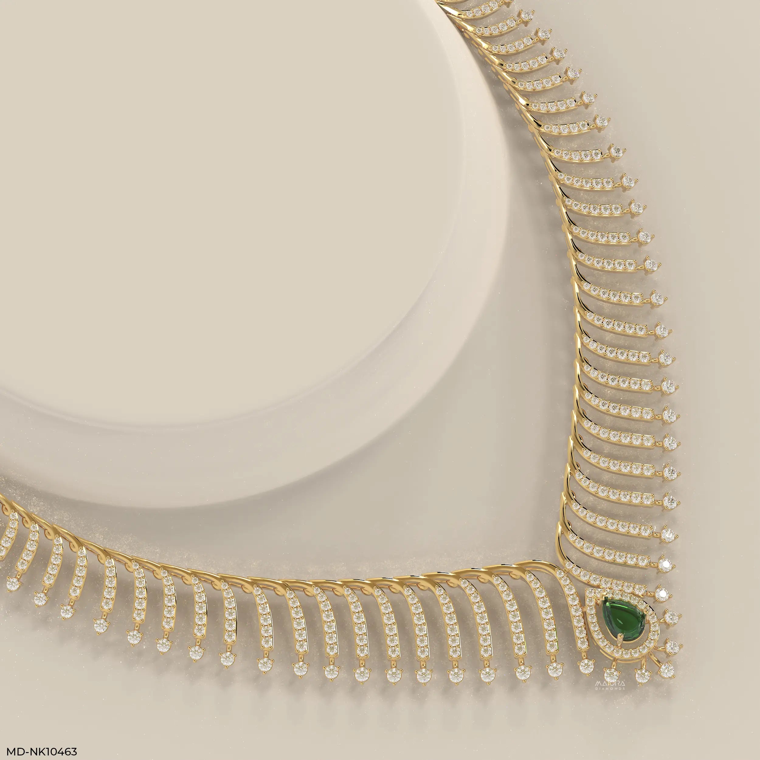 Dynasty Flare Diamond Necklace 9K Yellow Gold