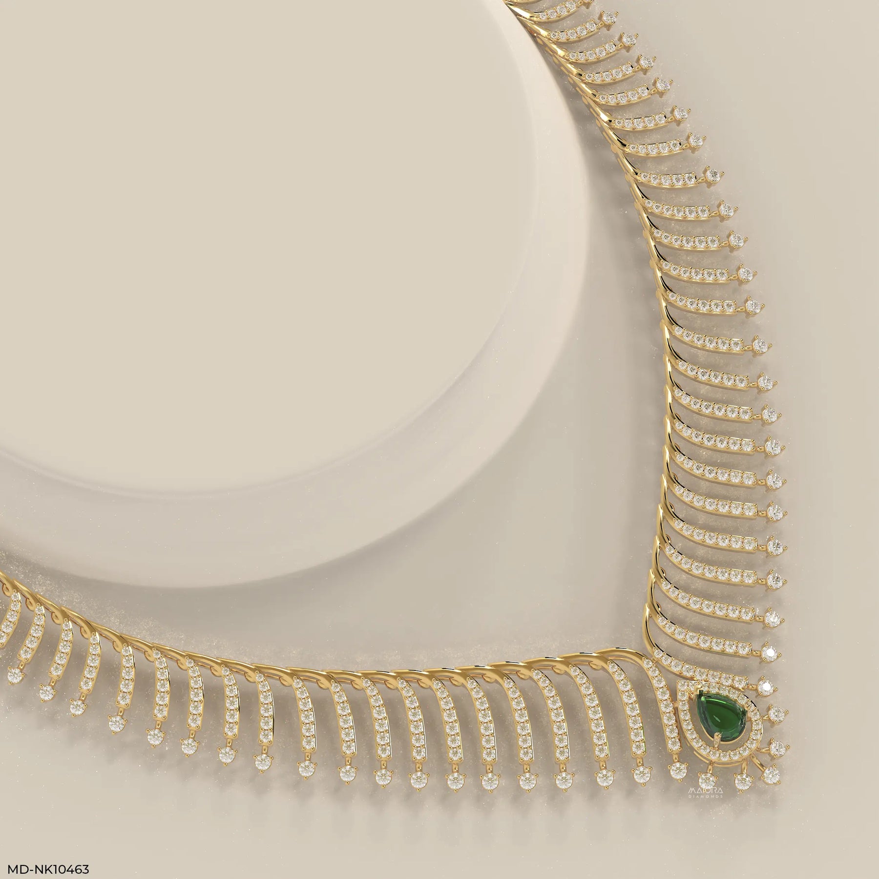 Dynasty Flare Diamond Necklace 9K Yellow Gold