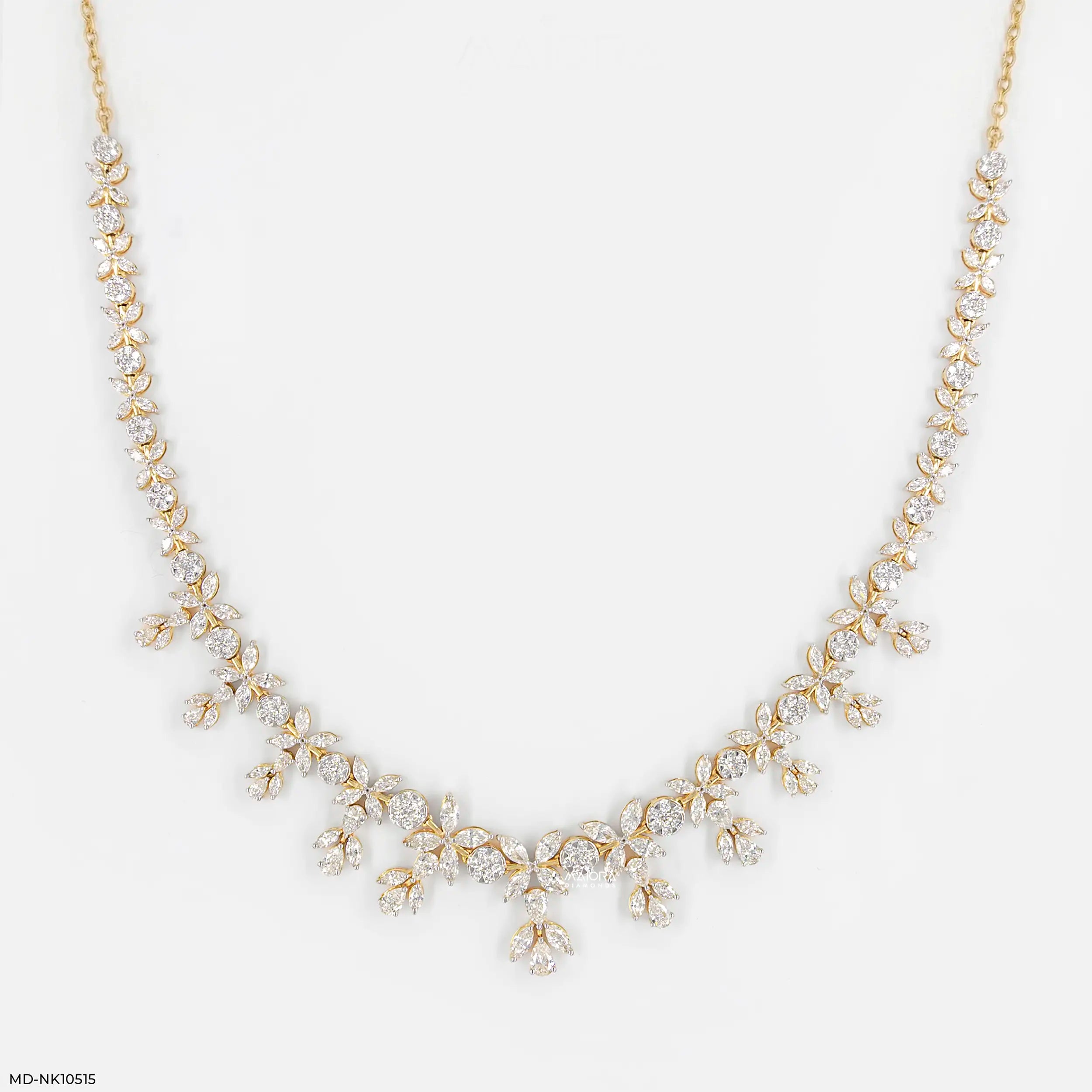 Elowen Flora Diamond Necklace 9K Yellow Gold