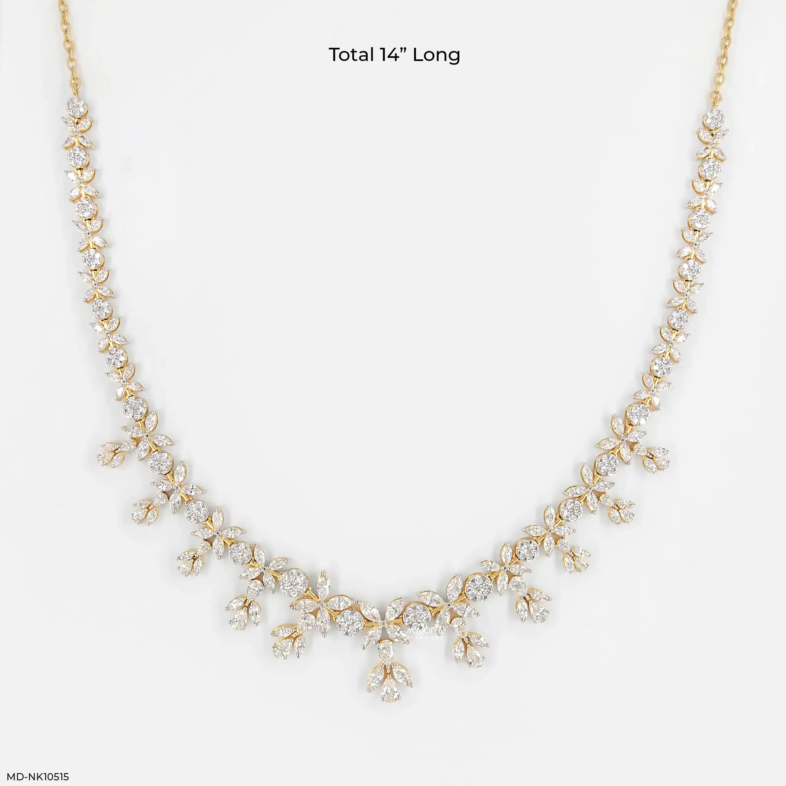 Elowen Flora Diamond Necklace 9K Yellow Gold