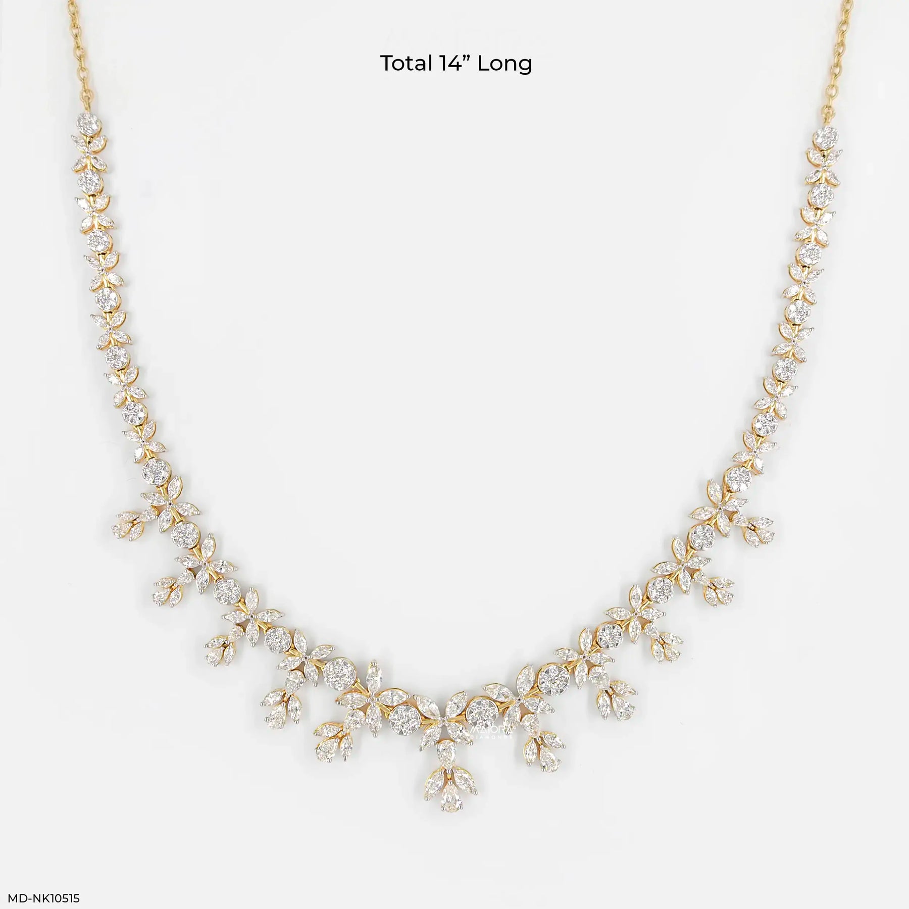 Elowen Flora Diamond Necklace 9K White Gold