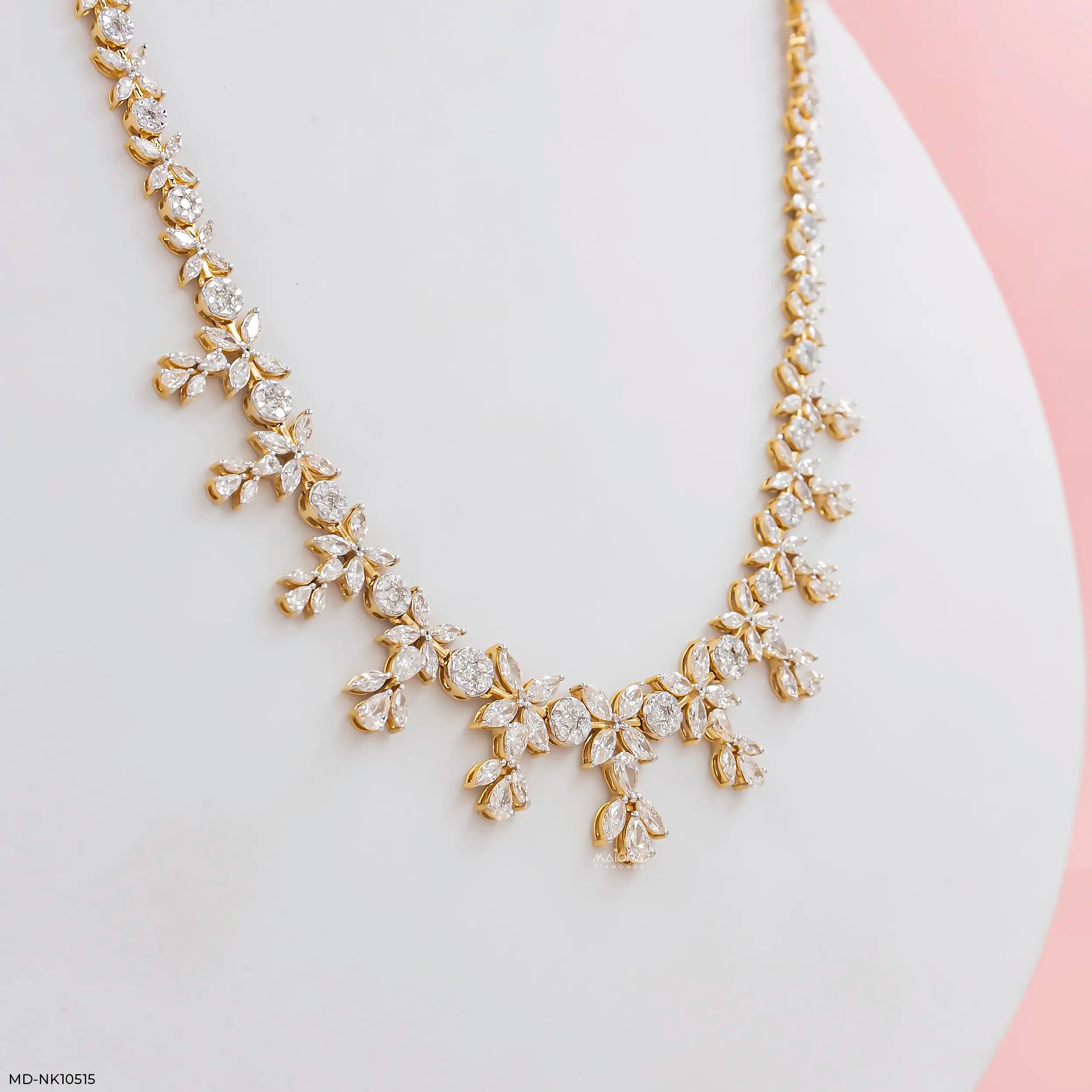 Elowen Flora Diamond Necklace 9K Yellow Gold