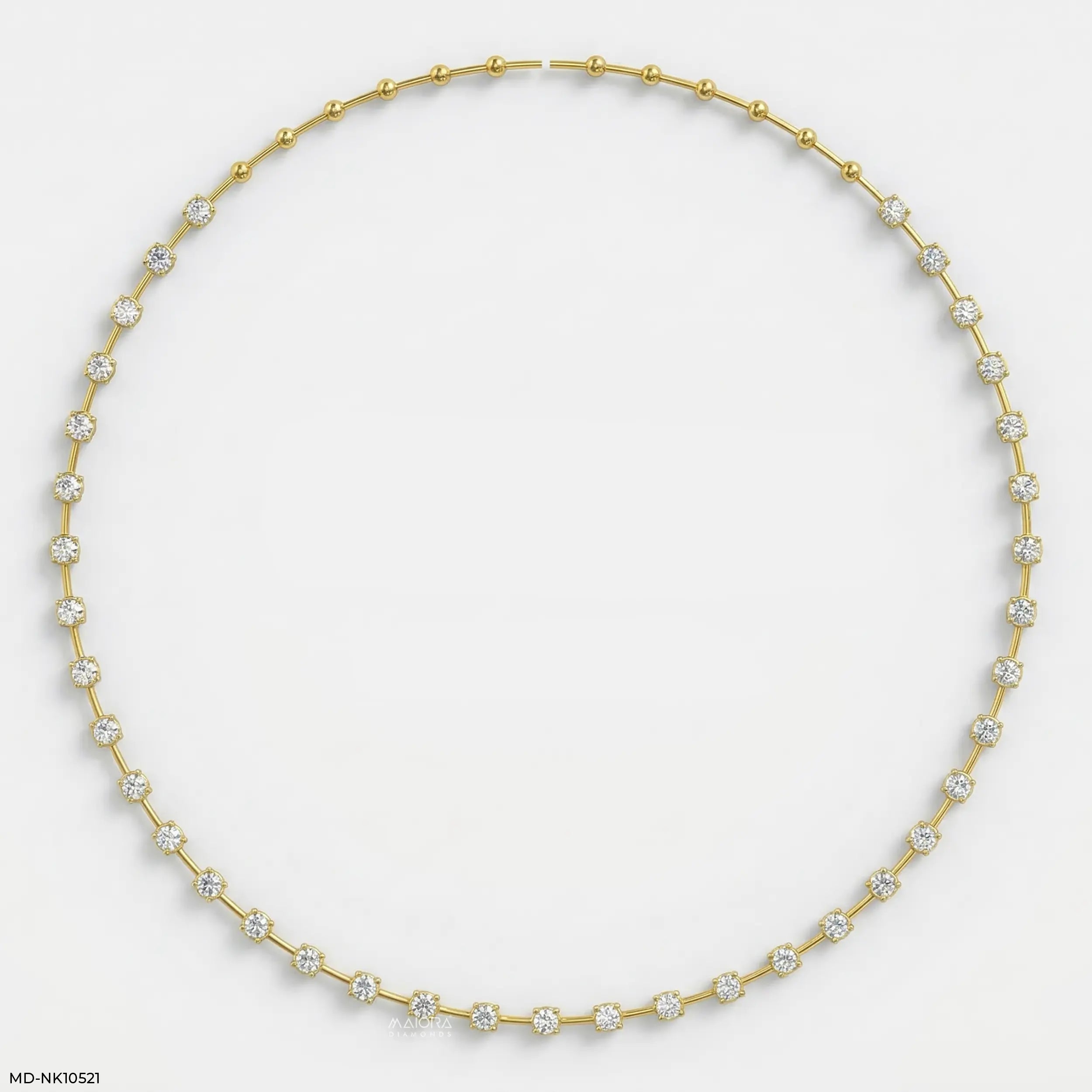 Solas Circlet Diamond Necklace 9K Yellow Gold