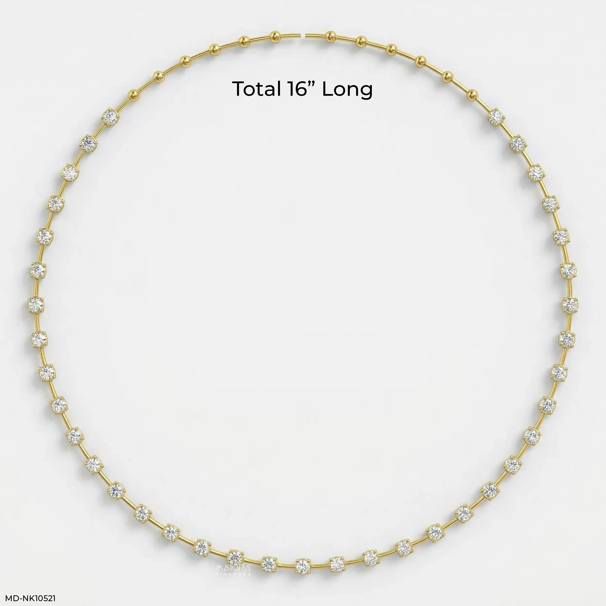 Solas Circlet Diamond Necklace 9K Yellow Gold