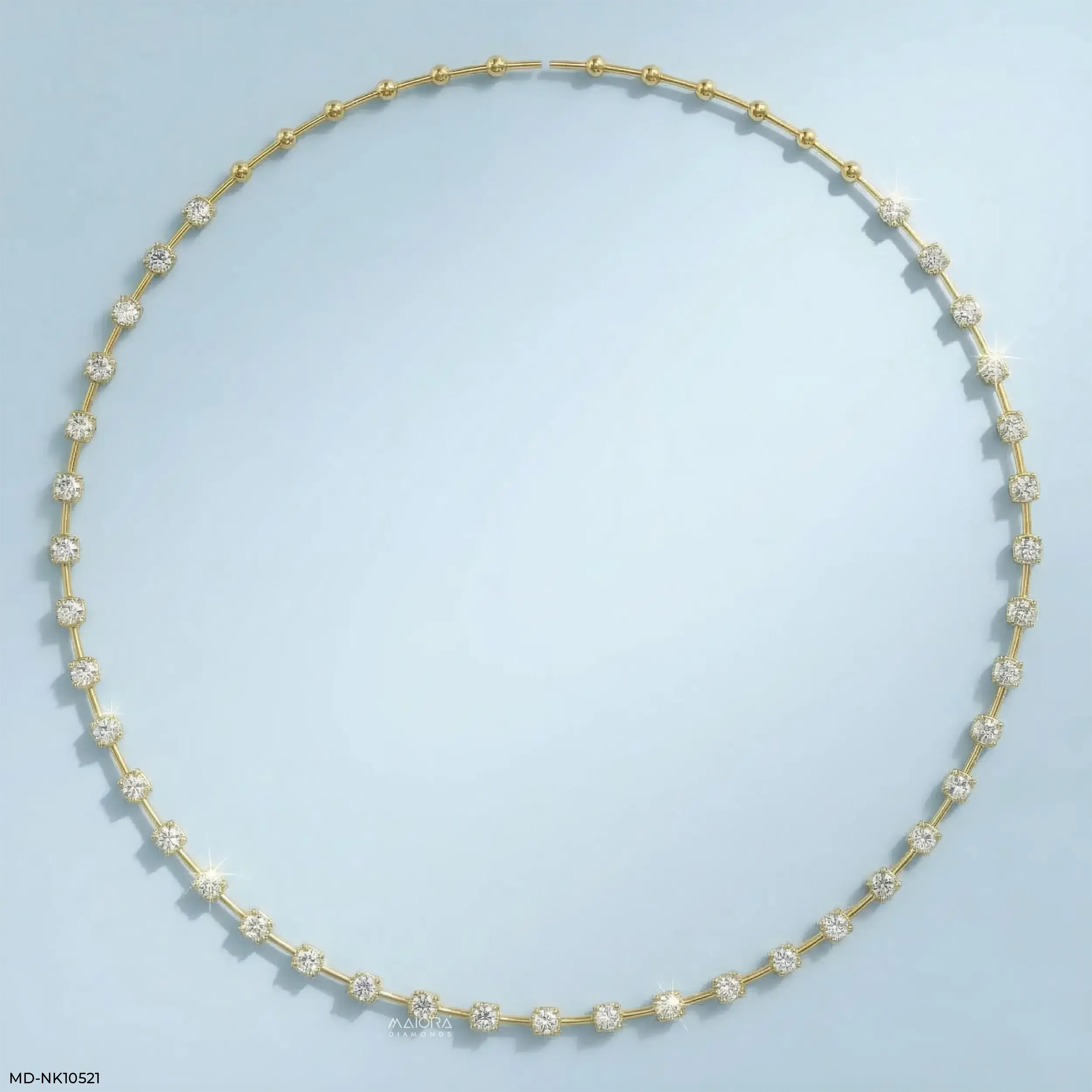 Solas Circlet Diamond Necklace 9K Yellow Gold