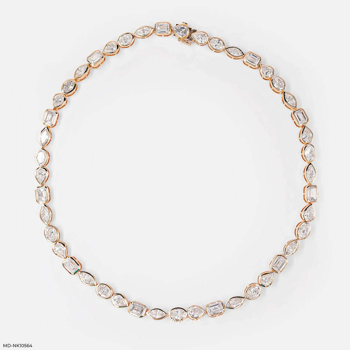 Golden Multi Fancy Shape Diamond Necklace