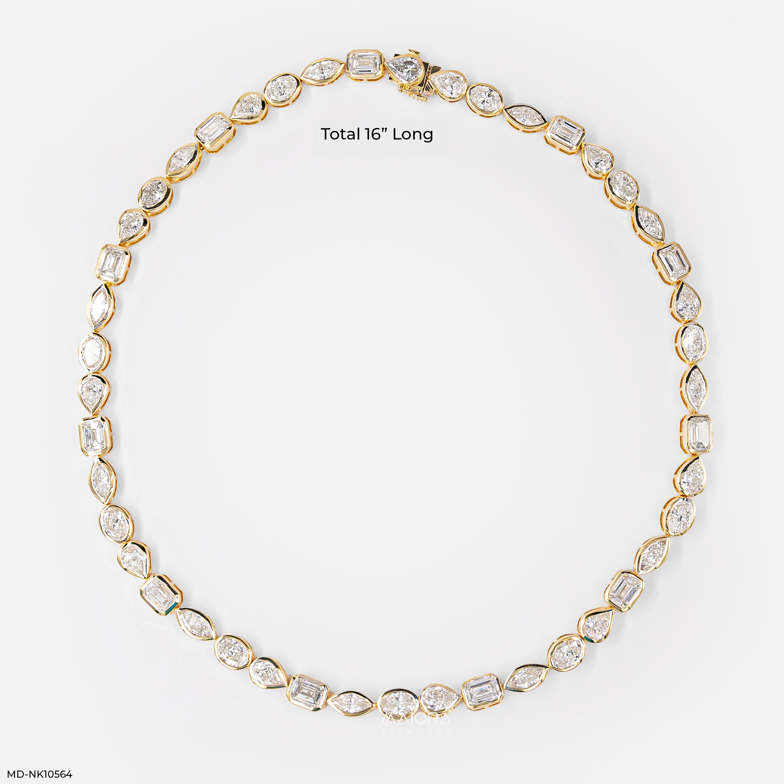 Golden Multi Fancy Shape Diamond Necklace