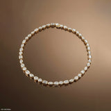 Golden Multi Fancy Shape Diamond Necklace 9K Yellow Gold